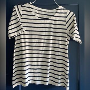 J. Jill Classic Black and White Striped Women's Tee